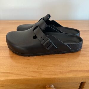 Birkenstock Black Slip-On Clogs with Buckle